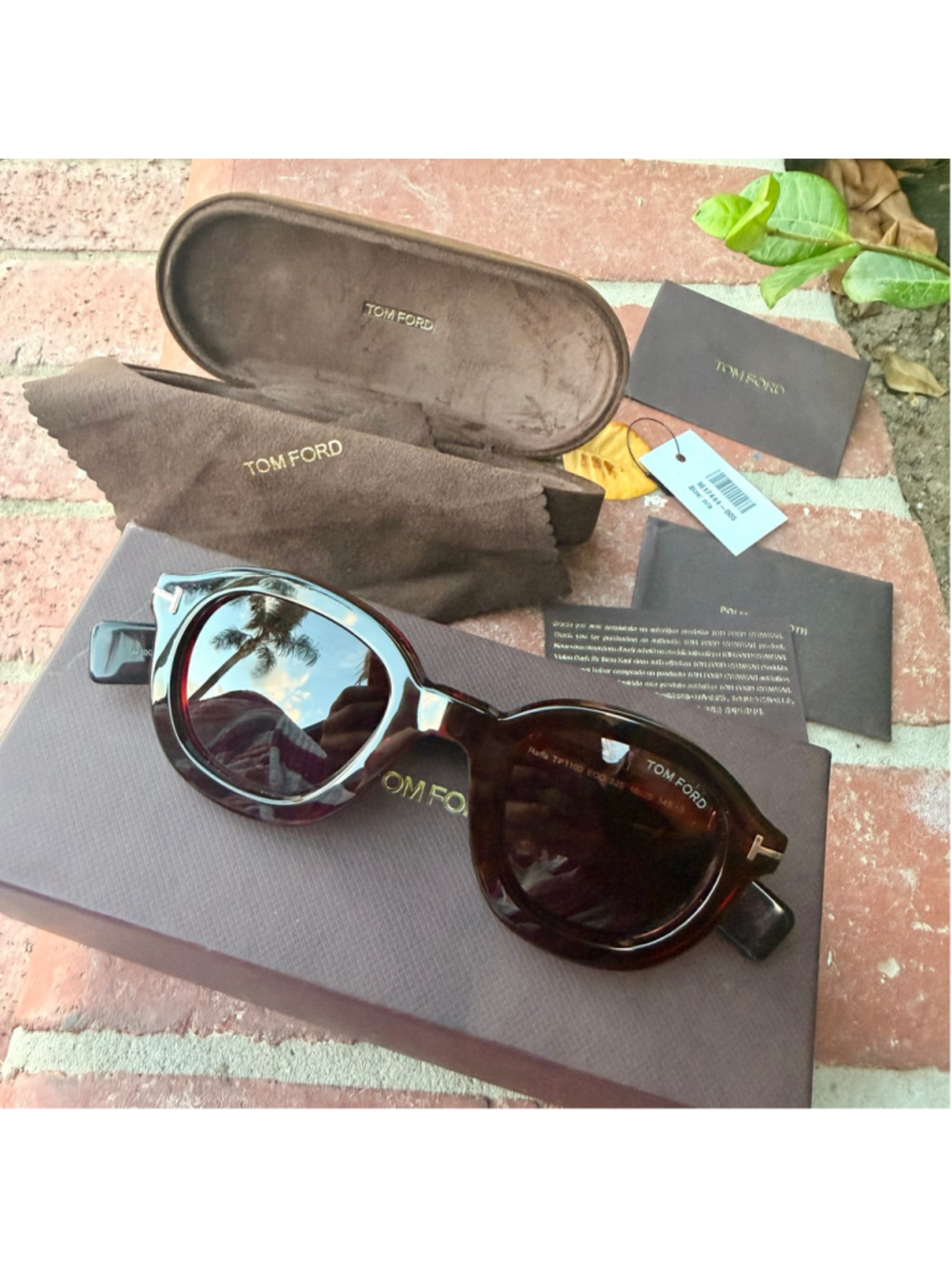 Tom Ford Raffa Sunglasses Round-Frame Tortoiseshell Acetate NWT with Case $520 - Picture 3 of 6